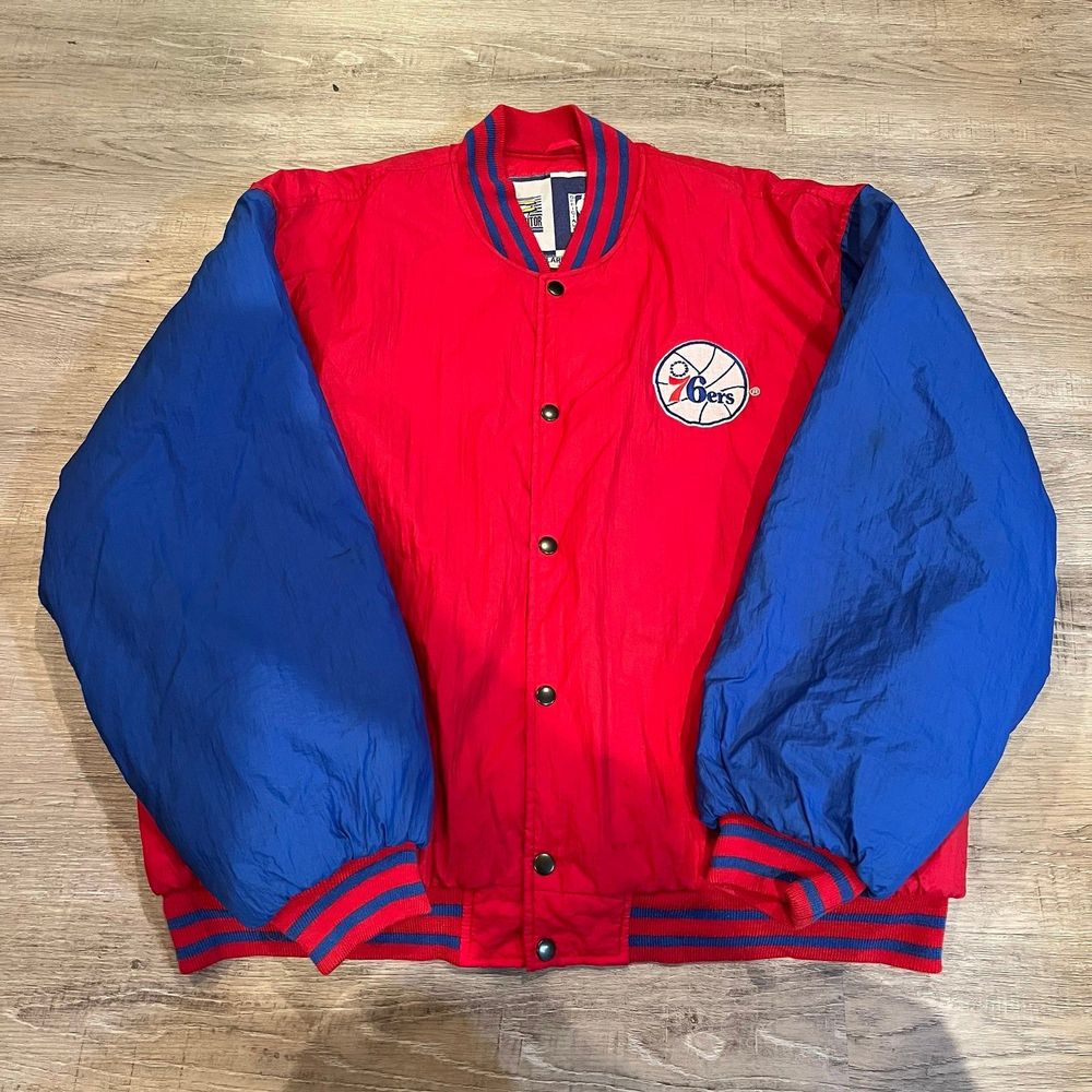 Vintage Philadelphia 76ers Competitor Jacket Nylon Coat Size XL‎ 90s NBA VTG